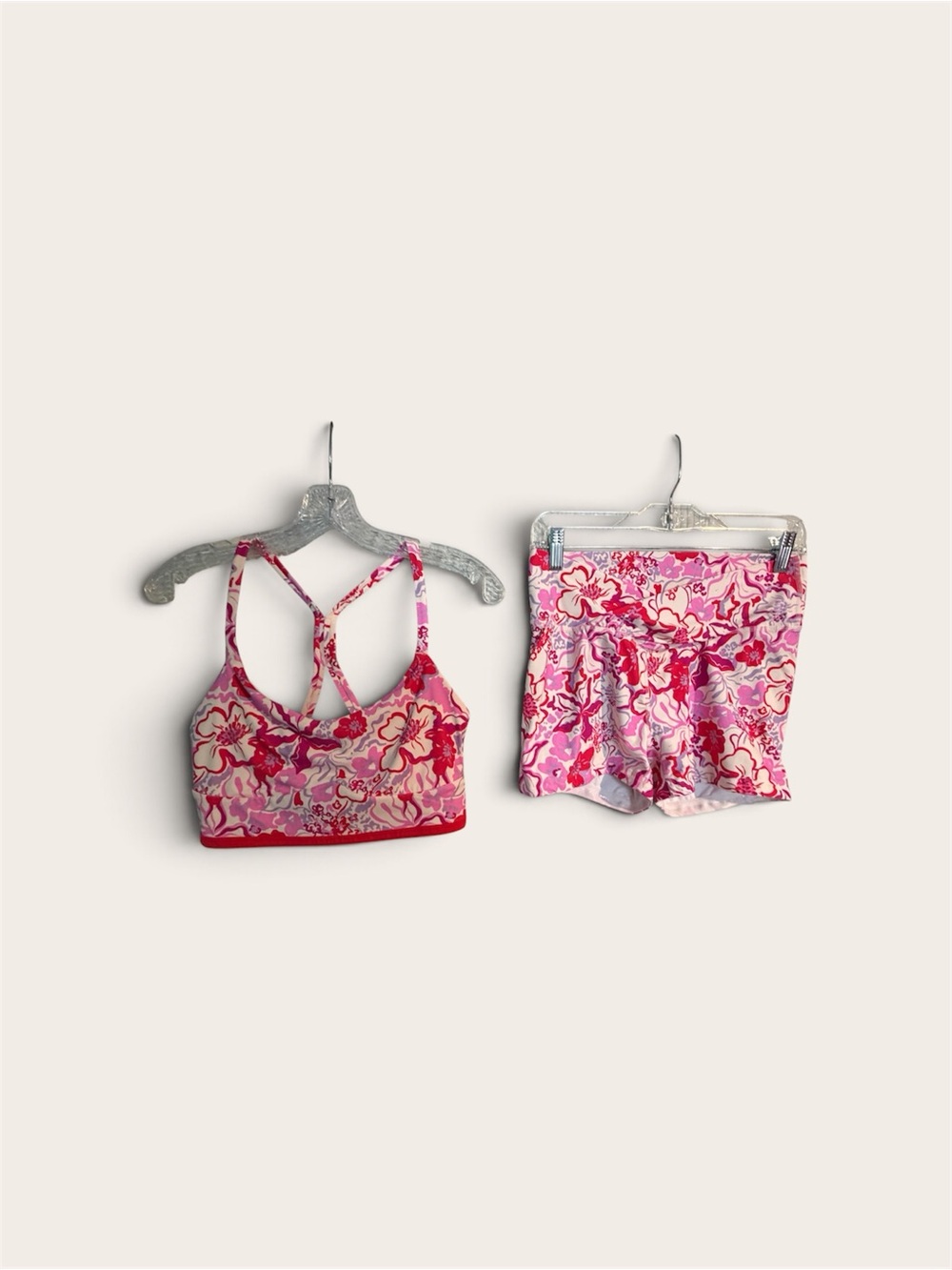 JoyLab Pink Floral Racerback Bralette & Shorts Set